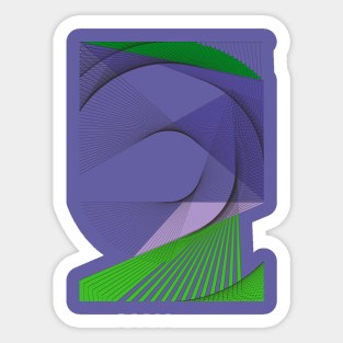 Geometric popart cool purple green Sticker